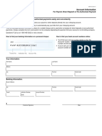 Payroll Direct Deposit PAD Form en