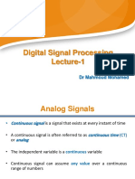 Digital Signal Processing Lecture-1: DR Mahmoud Mohamed