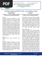 Strategic Analysis On FMCG Goods: A Case Study On Nestle: Gedela Rakesh Varma Prof. Jaladi Ravi