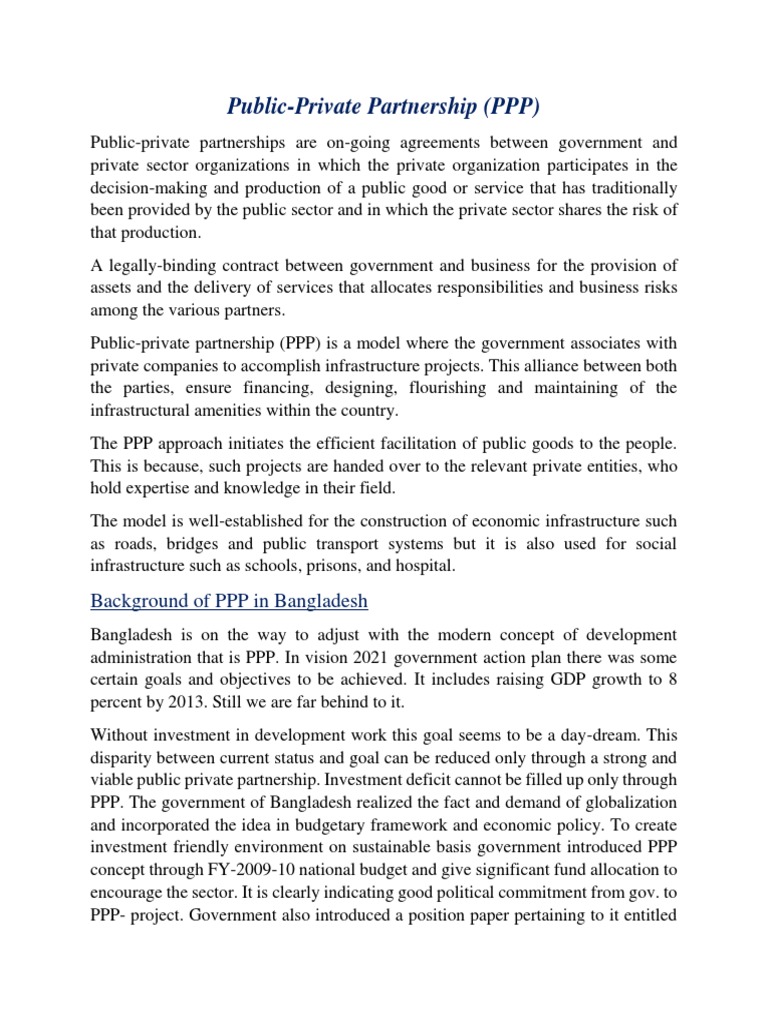 Overview of Public-Private Partnerships | PDF | Public–Private ...