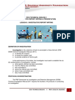 Cd19 Technical English 1 (Investigative Report Writing & Presentation) Lesson 9: Investigative Report Writing