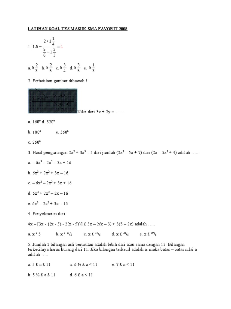 Soal Tes Masuk Sma Negeri 1 Medan Jawabanku Id
