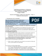 Guia de Actividades y Rúbrica de Evaluación - Fase 5 - Evaluación Del Proyecto