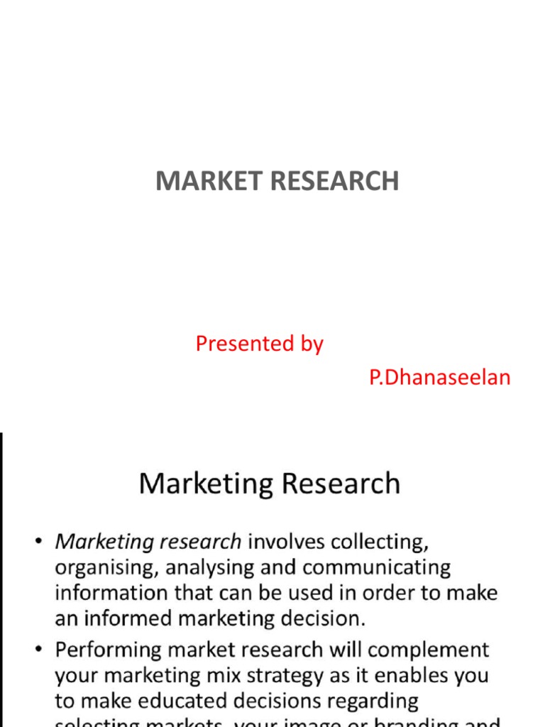 what is market research pdf