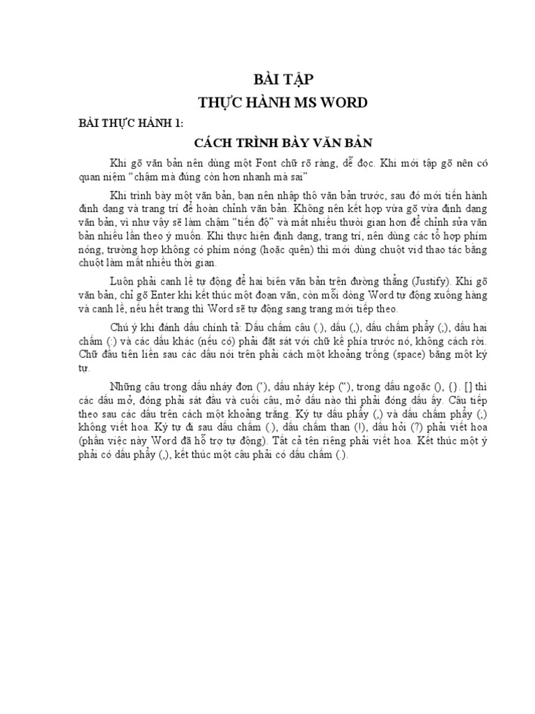 Bai Tap Word | PDF