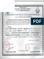 Attestation de Diplome Pro