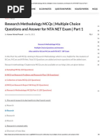 Research Methodology Mcqs - Multiple Choice Questions and Answer For Nta Net Exam - Part 1