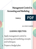 Lesson 3 Applying Management Control in Accounting and Marketing