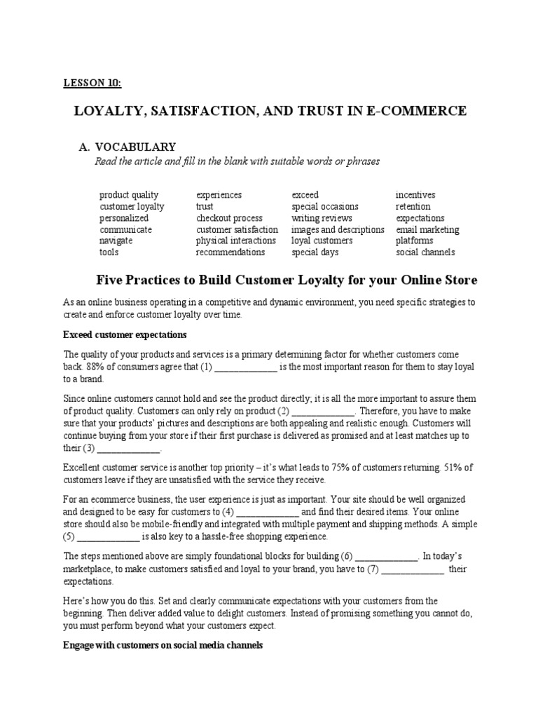 E-Commerce Customer Loyalty Guide | PDF | Customer Satisfaction ...