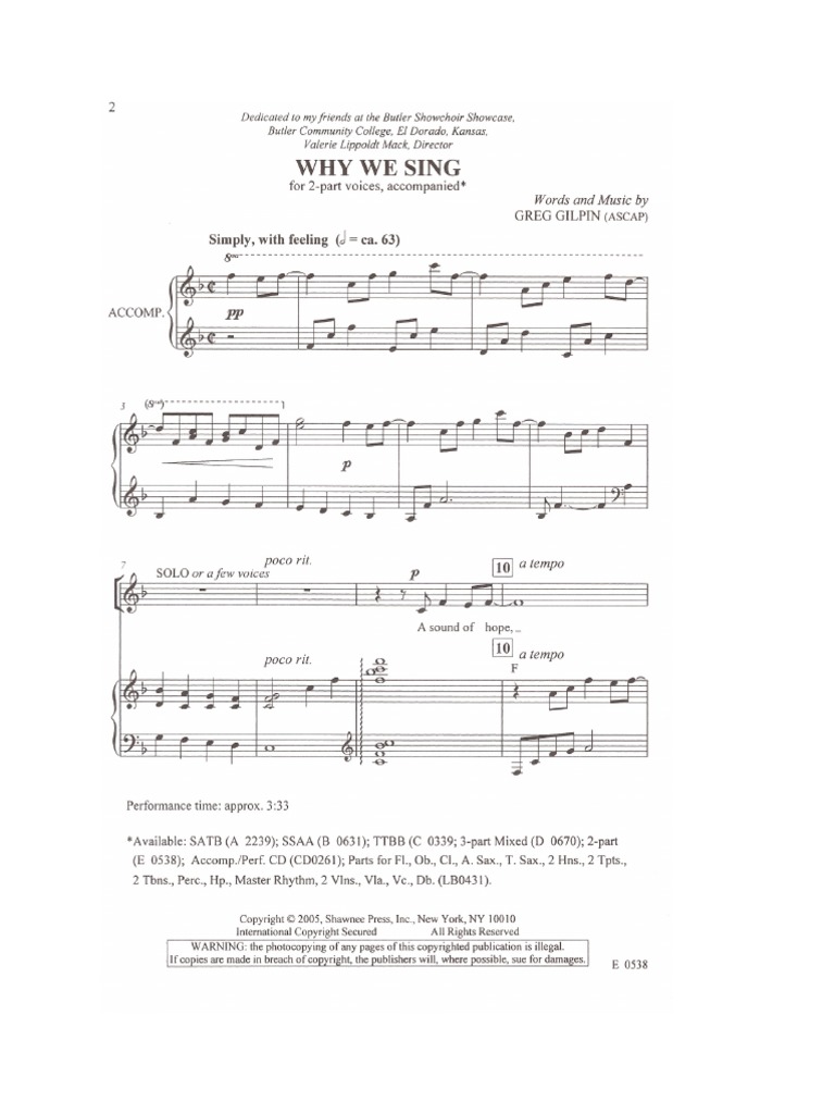 Why We Sing Pdf