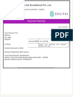 Payment Receipt: Excitel Broadband Pvt. LTD