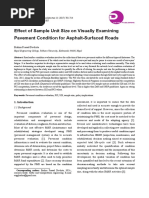 Effect of Sample Unit Size On Visually Examining Pavement Condition For Asphalt-Surfaced Roads