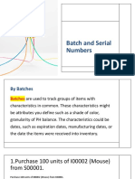 Batch and Serial Numbers