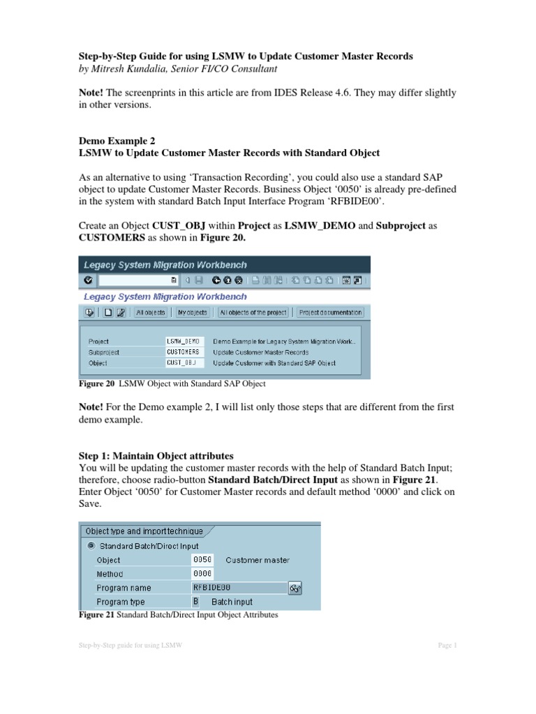 LSMW Steps | PDF | Text File | Microsoft Excel
