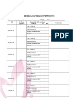 Formato Hoja de Seguimiento Del Comportamiento Del Alumno