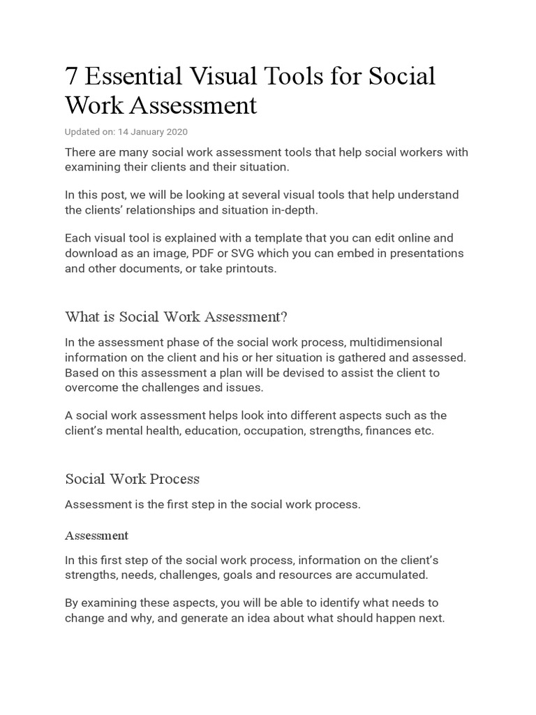 7 Essential Visual Tools For Social Work Assessment PDF Social Work