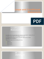 Loops and Conditional Statements