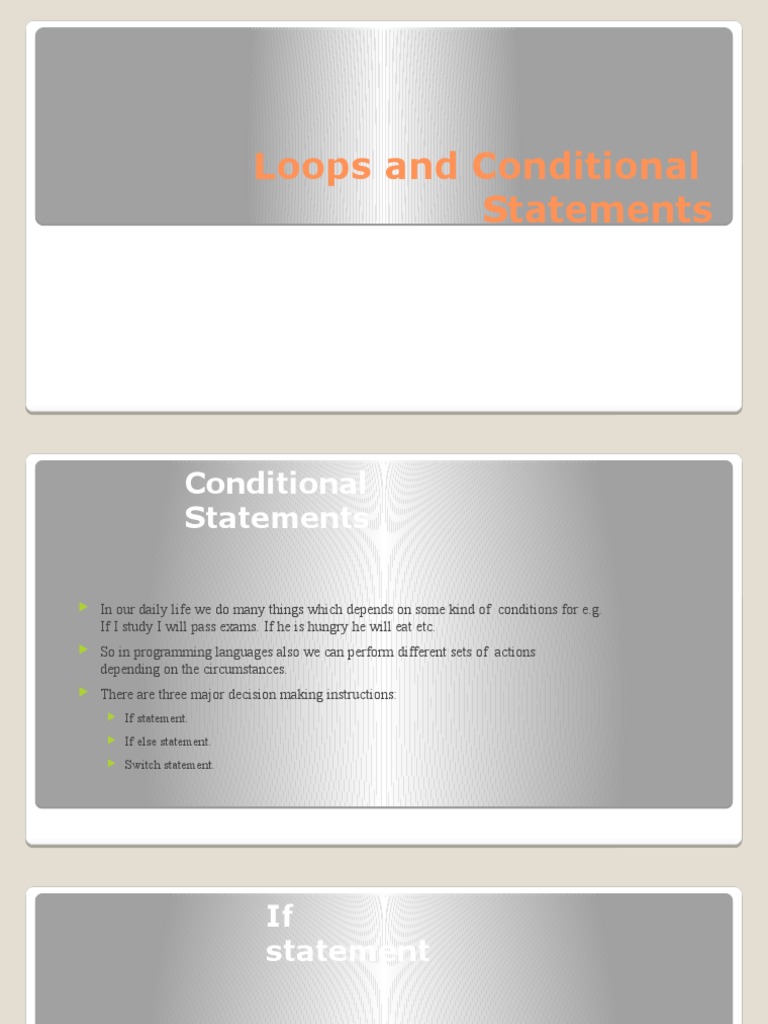 Loops and Conditional Statements | PDF | Control Flow | Software ...