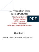 TCS Preparation Camp (Data Structures) : Vijay Kumar Dwivedi Assistant Professor UCER, Prayagraj Mobile: 9235668045