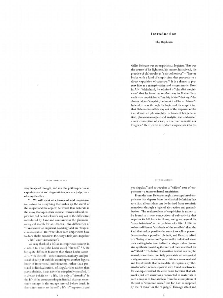 Gilles Deleuze Pure Immanence A Life PDF