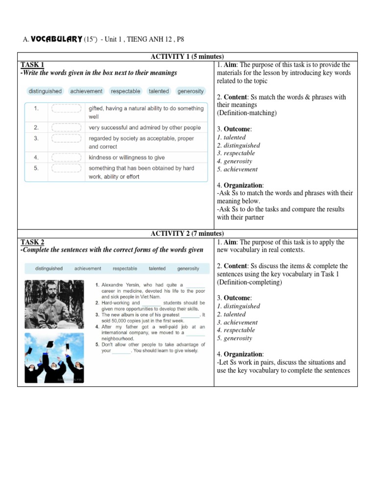 Unit 1 - Lesson 2 - Language - Vocabulary | PDF | Word | Vocabulary