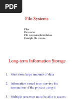 File Systems: Files Directories File System Implementation Example File Systems