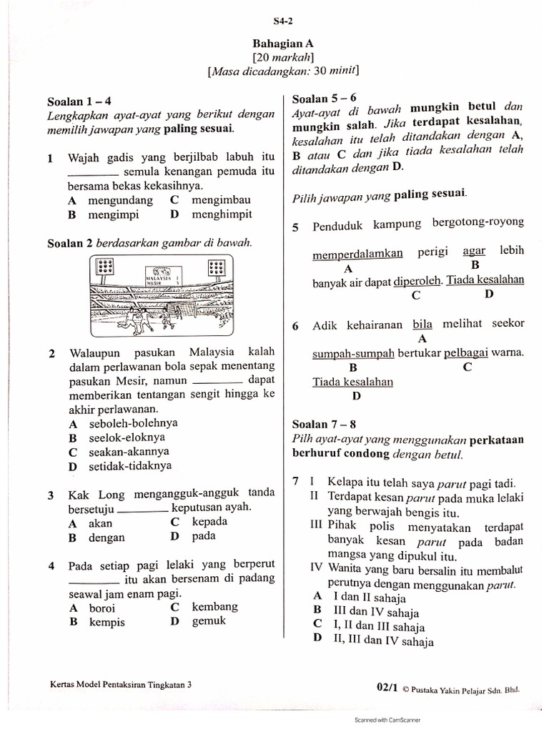 Latihan BM Kertas Model 4 | PDF