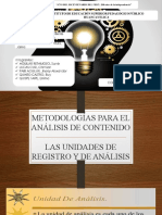 Las Unidades de Registro y de Análisis