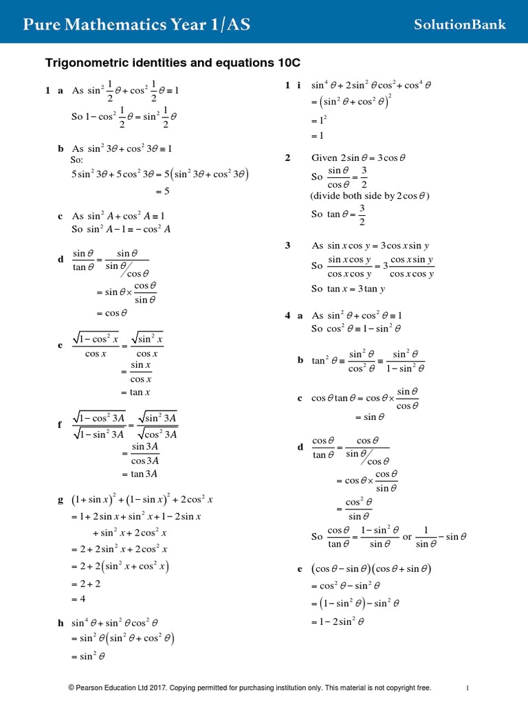 Alevelsb p1 Ex10c | PDF | Sine | Trigonometric Functions