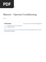 Skinner - Operant Conditioning: Related Papers