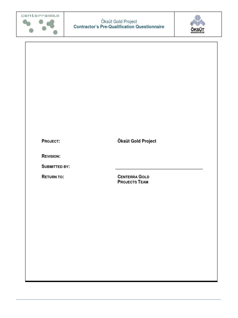 Öksüt Gold Project Contractor Questionnaire | PDF | Corruption ...