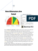 Rating of Alternator