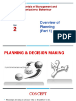 Fundamentals of Management and Organizational Behaviour: Overview of Planning (Part 1)