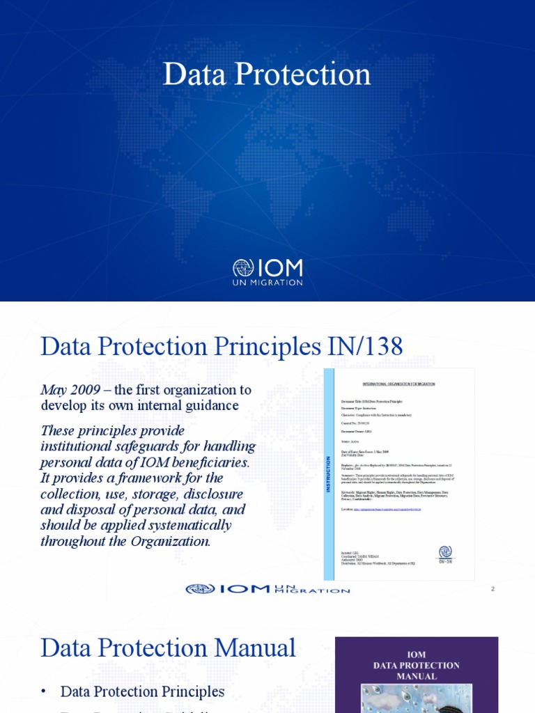 IOM Data Protection Principles Manual | PDF | Information Privacy | Consent