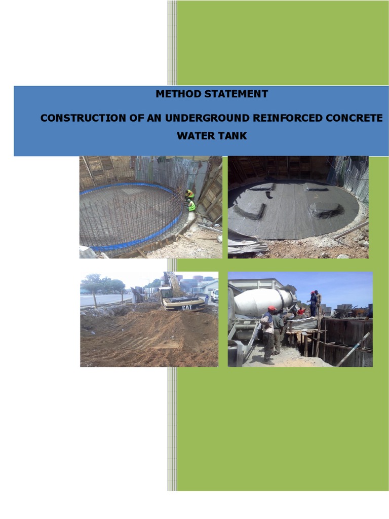 Construction of an Underground Reinforced Concrete Water Tank A Method