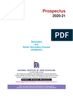 NIOS Academic Prospectus 2020 21