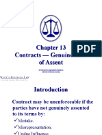 Contracts - Genuineness of Assent