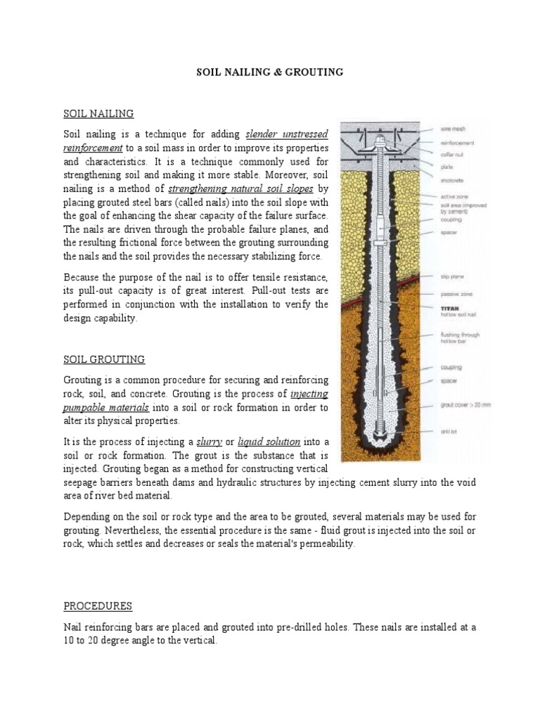 A. What Is Soil Nailing Grouting | PDF | Civil Engineering | Building ...