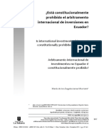 ¿Está Constitucionalmente Prohibido El Arbitramento Internacional de Inversiones en Ecuador?