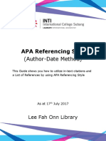 APA Referencing Style: (Author-Date Method)