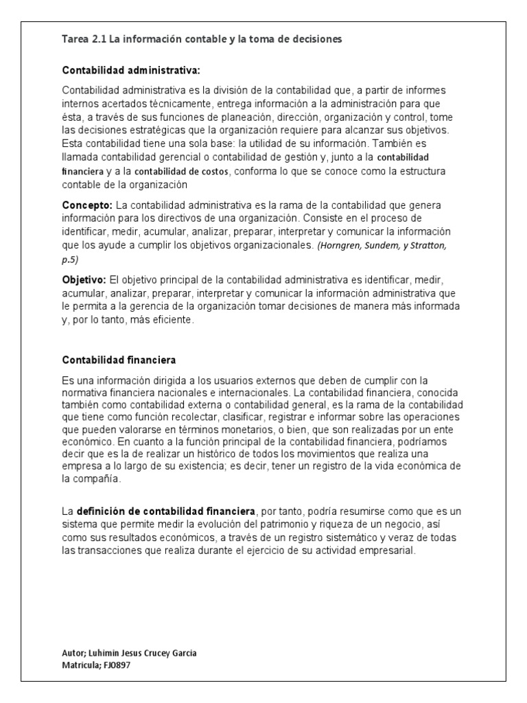 Contabilidad y Toma de Decisiones Estratégicas | PDF | Contabilidad ...