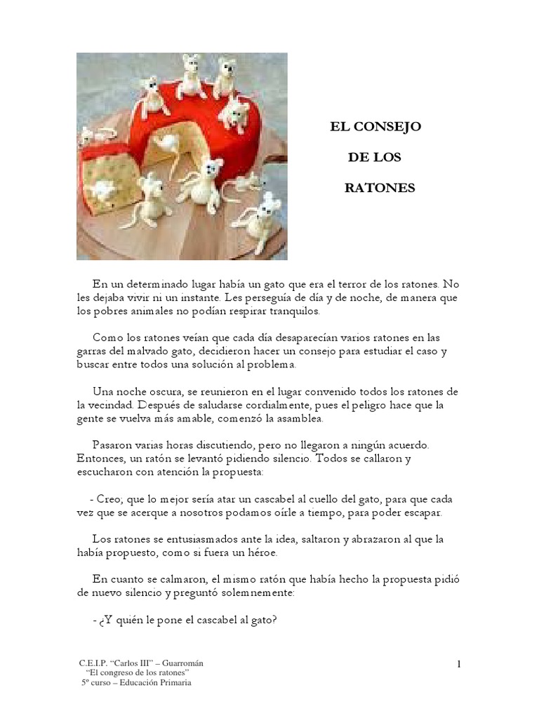 Consejo de Los Ratones | PDF | Gatos | Ocio