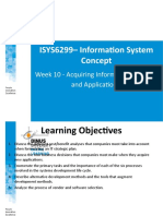 ISYS6299 - Information System Concept: Week 10 - Acquiring Information Systems and Applications