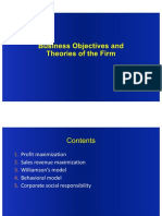 Business Objectives and Theories of The Firm