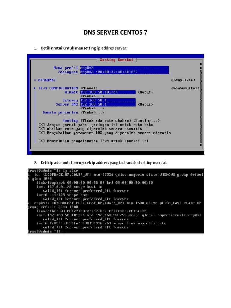 Panduan Setup DNS Server CentOS 7 | PDF