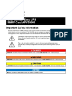 User Manual Easy UPS SNMP Card APVS9601: Important Safety Information