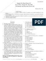 Sample/Pre-Board Paper 26 Class X Term 1 Exam Nov - Dec 2021 English Language and Literature (Code 184)