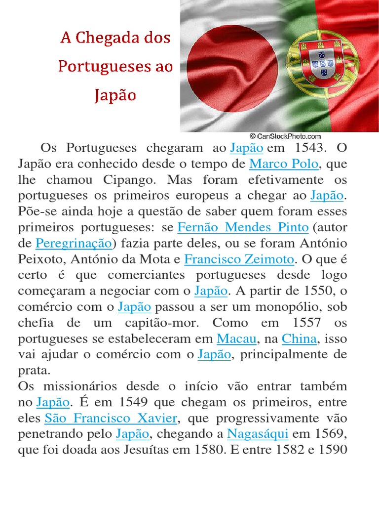 Chegada dos Portugueses ao Japão em 1543 | PDF
