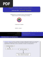 Semantic Analysis: Introduction To Natural Language Processing (CSE5321)