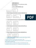 (Evaluación) Tema Sistema de Ecuaciones Lineales 2x2